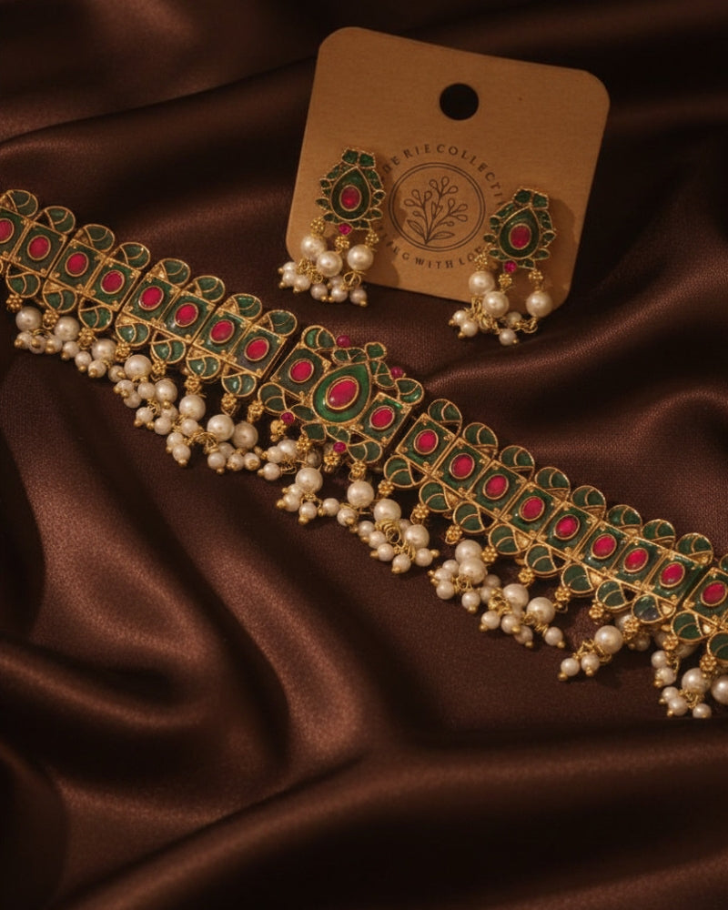 GREEN HEAVY CHOKER SET