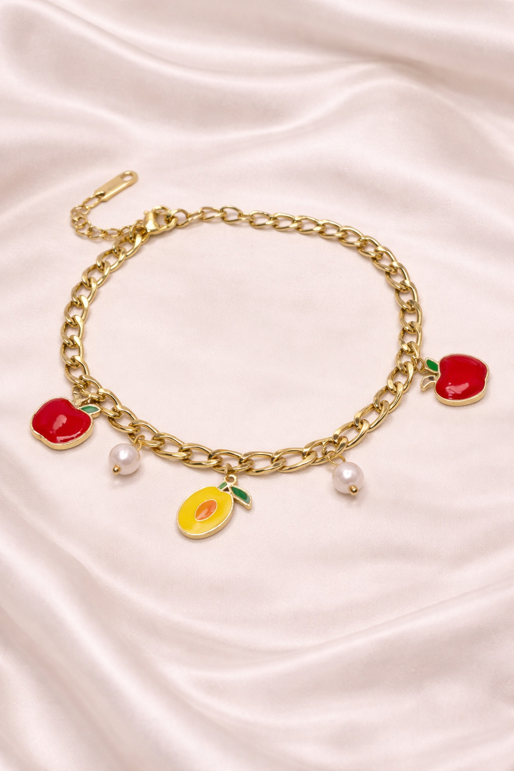 Fruit Charm Snake Chain Bracelet