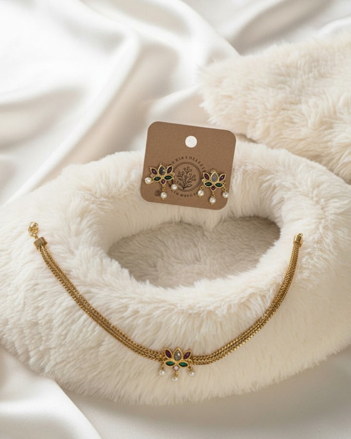 LOTUS STONE MINI CHOKER SET