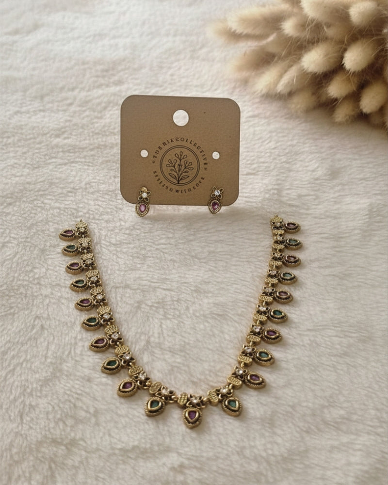 MULTI STONE TRADITIONAL NECKLACE
