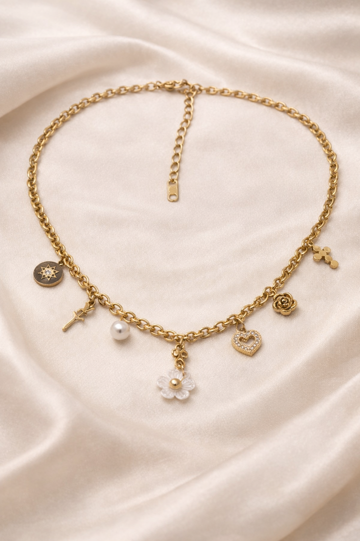 Premium Charm Link Statement Necklace